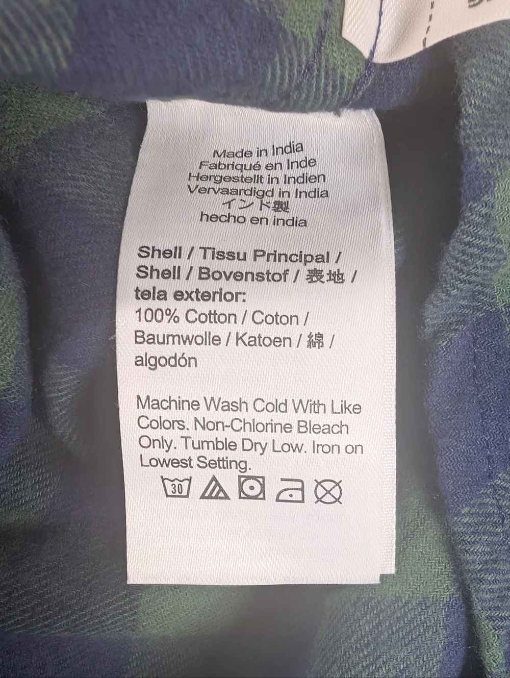 J. Crew Blue and Green Plaid Flannel Long-Sleeve Button-Down Shirt M